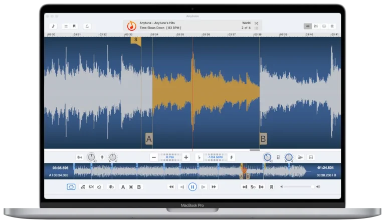 Anytune on Mac Music slow down app